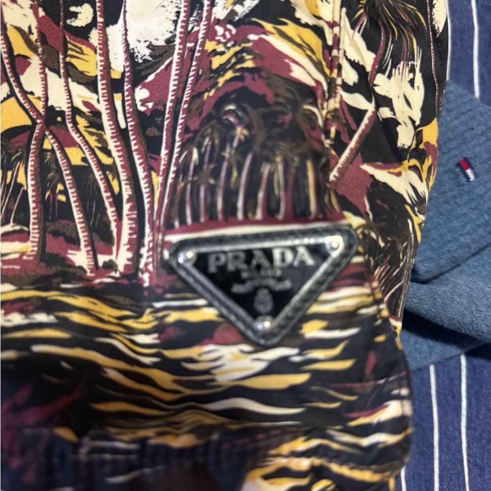 Prada Black and Gold Tropical Tote - Picture 2 of 5